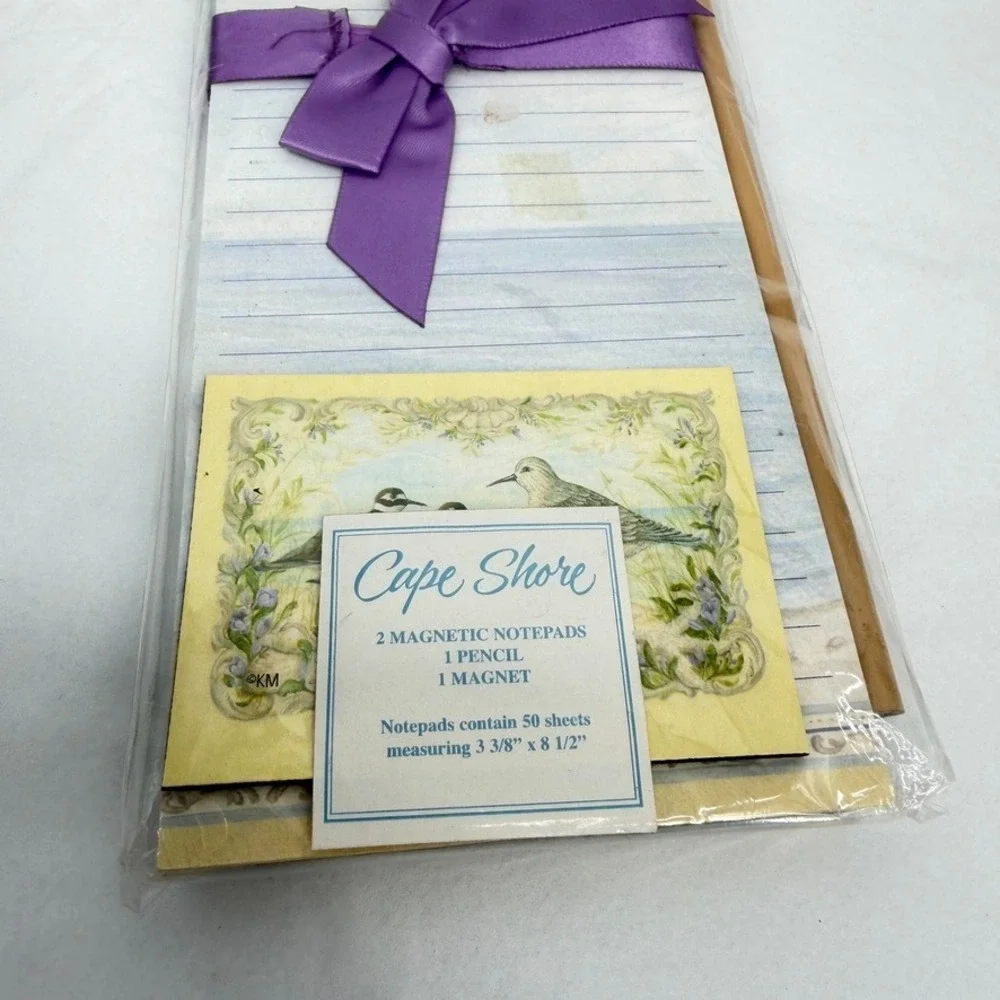 Cape Shore Magnetic Notepad Set Shoreline Stroll Coastal Bird Stationary NEW